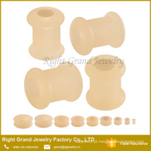 3mm 4mm 5mm flexível Silicone orelha pele Flare duplo túnel tampões para os ouvidos Piercing